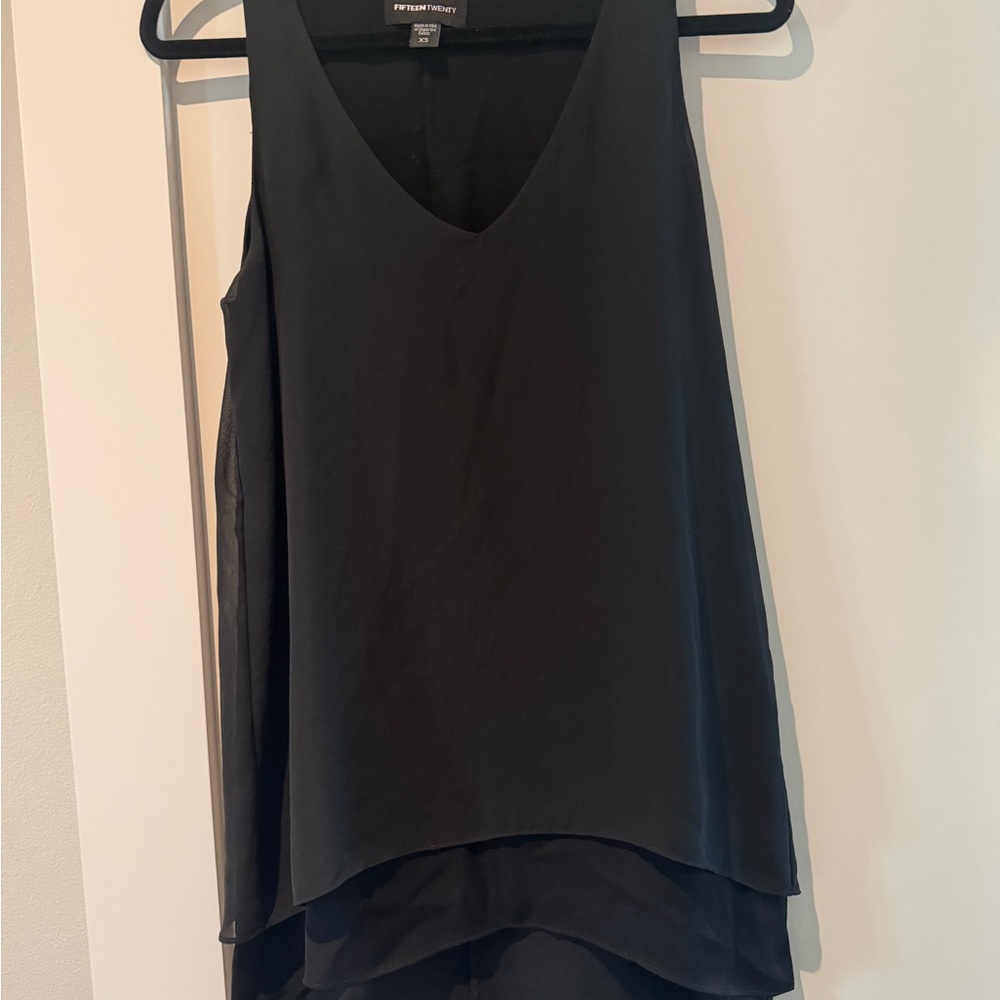 Fifteen Twenty Black Layered Effect Sleeveless Tank Top